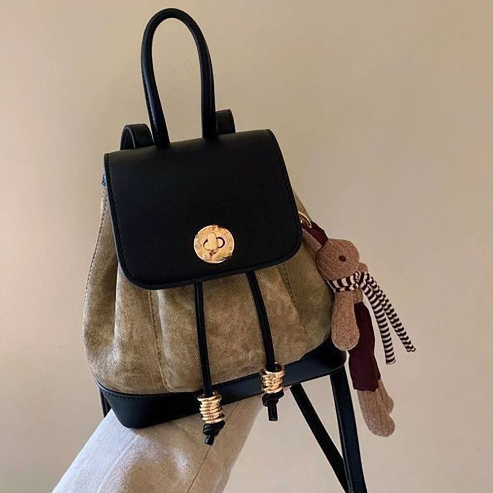 New Handbag Multi functional Korean Drawstring Backpack with Pendant Bucket PU Leather Shoulder Bag Designer Shoulder Bag bag