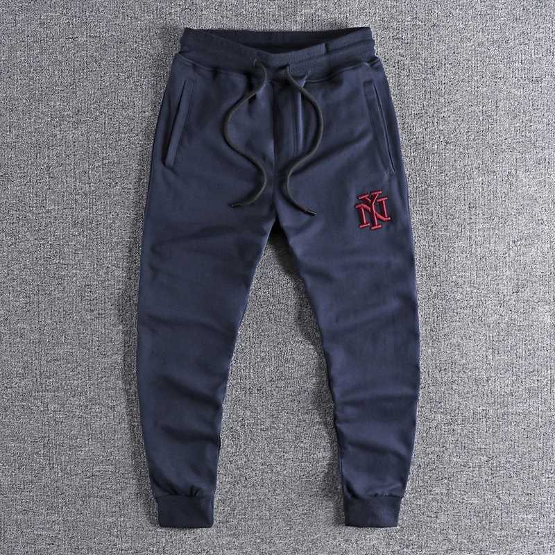 Autumn American Retro Letter Embroidered Sweatpants Mens Fashion Loose Elastic Waist Drawstring Sports Casual Ankle-tied Pants X2503191