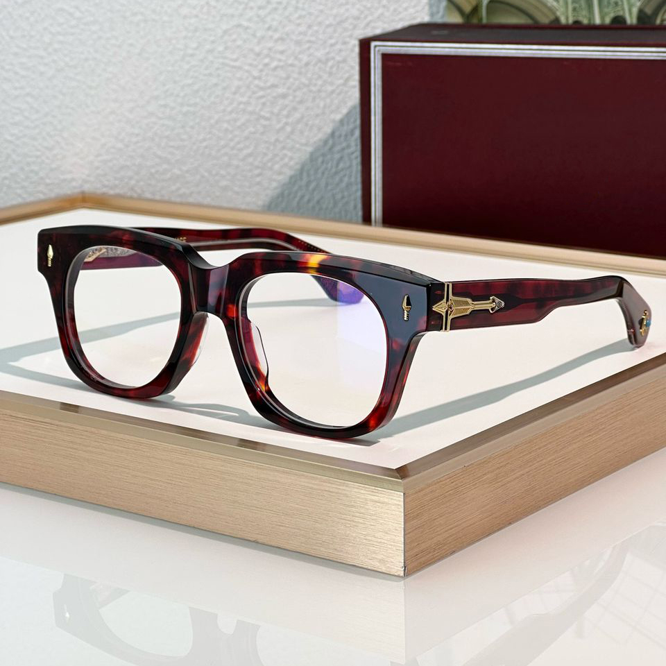 Optical Eyeglasses For Men Women Retro SANTAFE Designer Fashion Sheet Acetate Full Frame Detailed Elasticity Oval Style Anti-Blue Light Lens Plate With Box