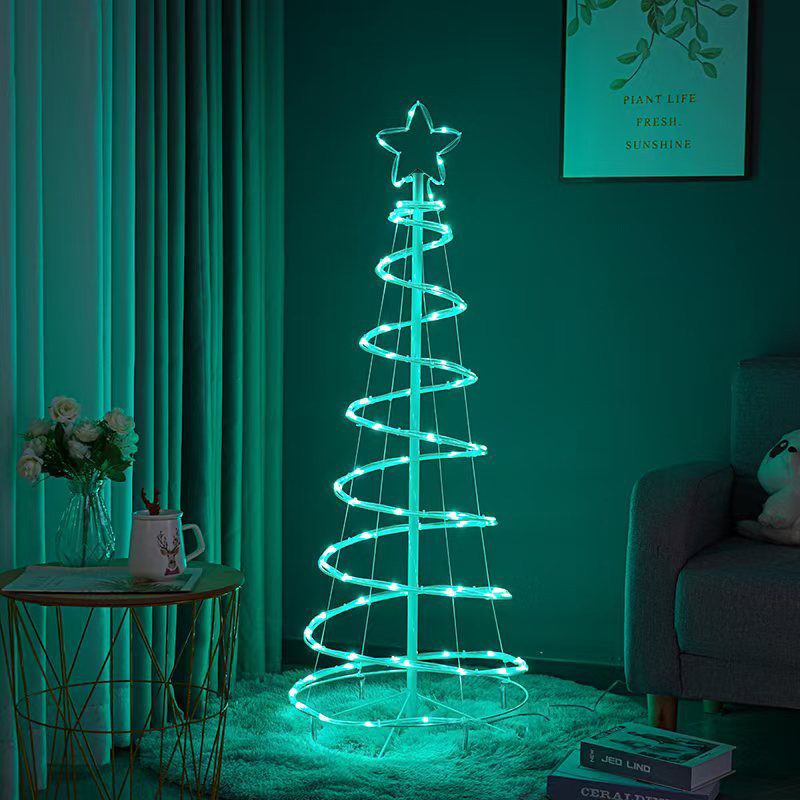 Christmas Festival Warm White LED Spiral String Lights for Yard and Home Decor