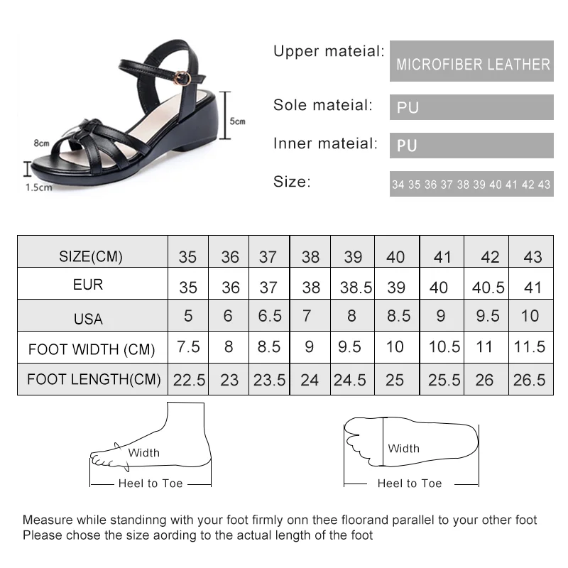 AIYUQI Women's Sandals Wedge Large Size Summer Non-slip Women's Roman Sandals Fish Mouth Mother Sandals Ladies