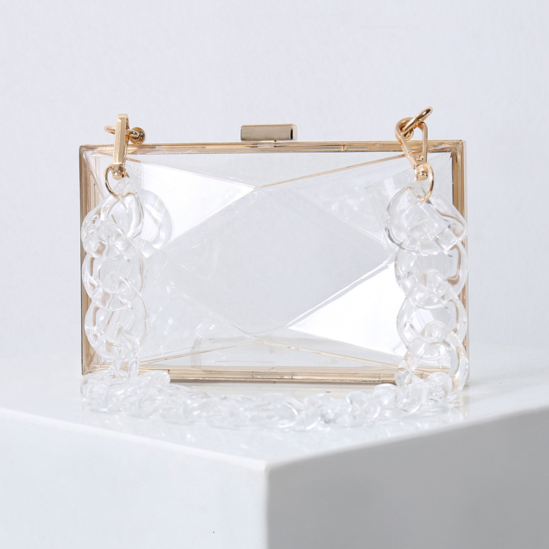 Transparent Bag for Women Dia Clutch Jelly Acrylic Clear Purses and Handbag Shoulder Crossbody Bags New Fashion Female bag