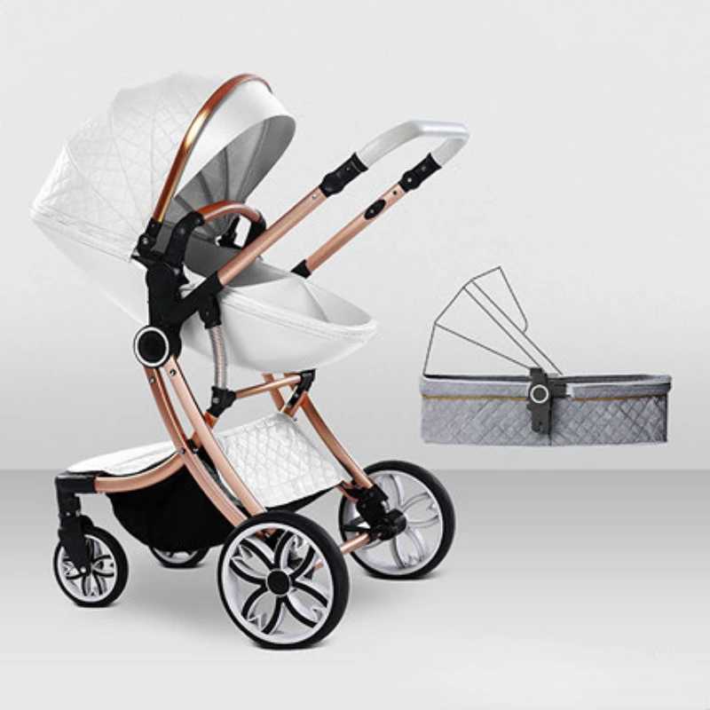 Strollers# Baby Stroller 2 in 1 Can Sit Can Lie Baby Pram High Landscape bidirectional Baby Pram Shock absorption four wheels stroller S2412166