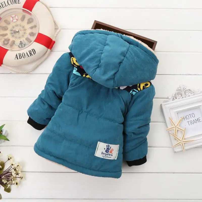 Winter Thick Jacket For Girls Boys Coats Christmas Casual Jacket Baby Kids Warm Coat 1 2 3 4 Yrs Children Hooded OutwearXJ241214