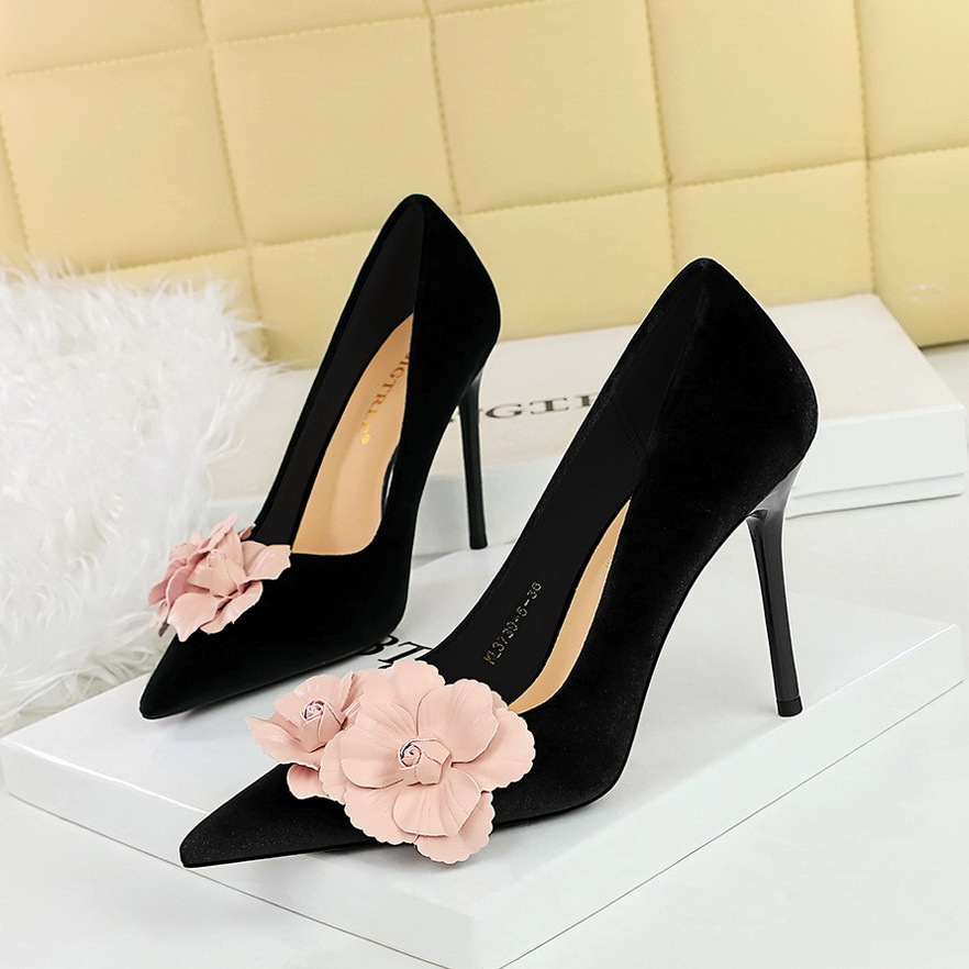 Women's Shoes Gentle Style High Heel Fashion Minimalist Style Shoes Triple Black Party Free shipping