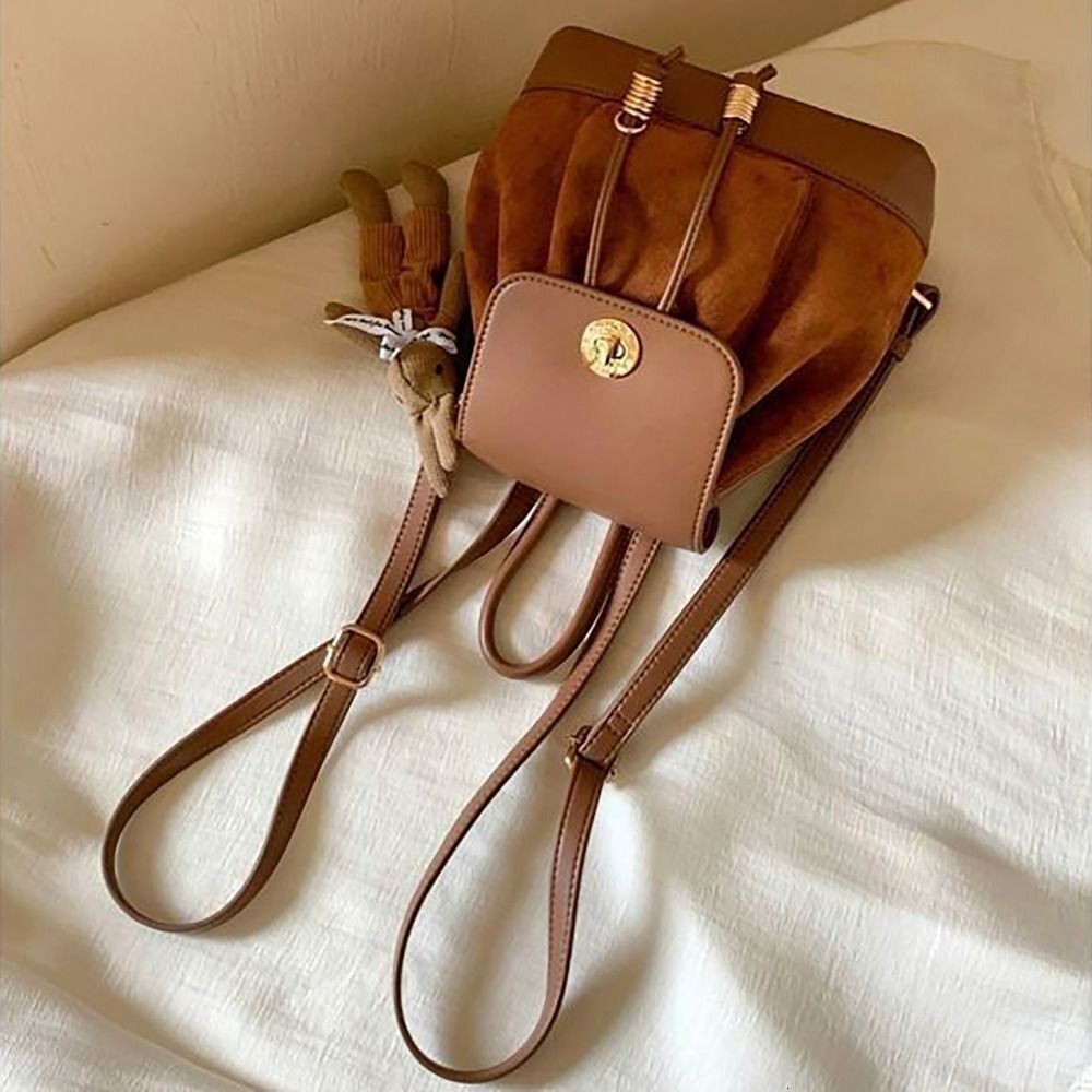 New Handbag Multi functional Korean Drawstring Backpack with Pendant Bucket PU Leather Shoulder Bag Designer Shoulder Bag bag