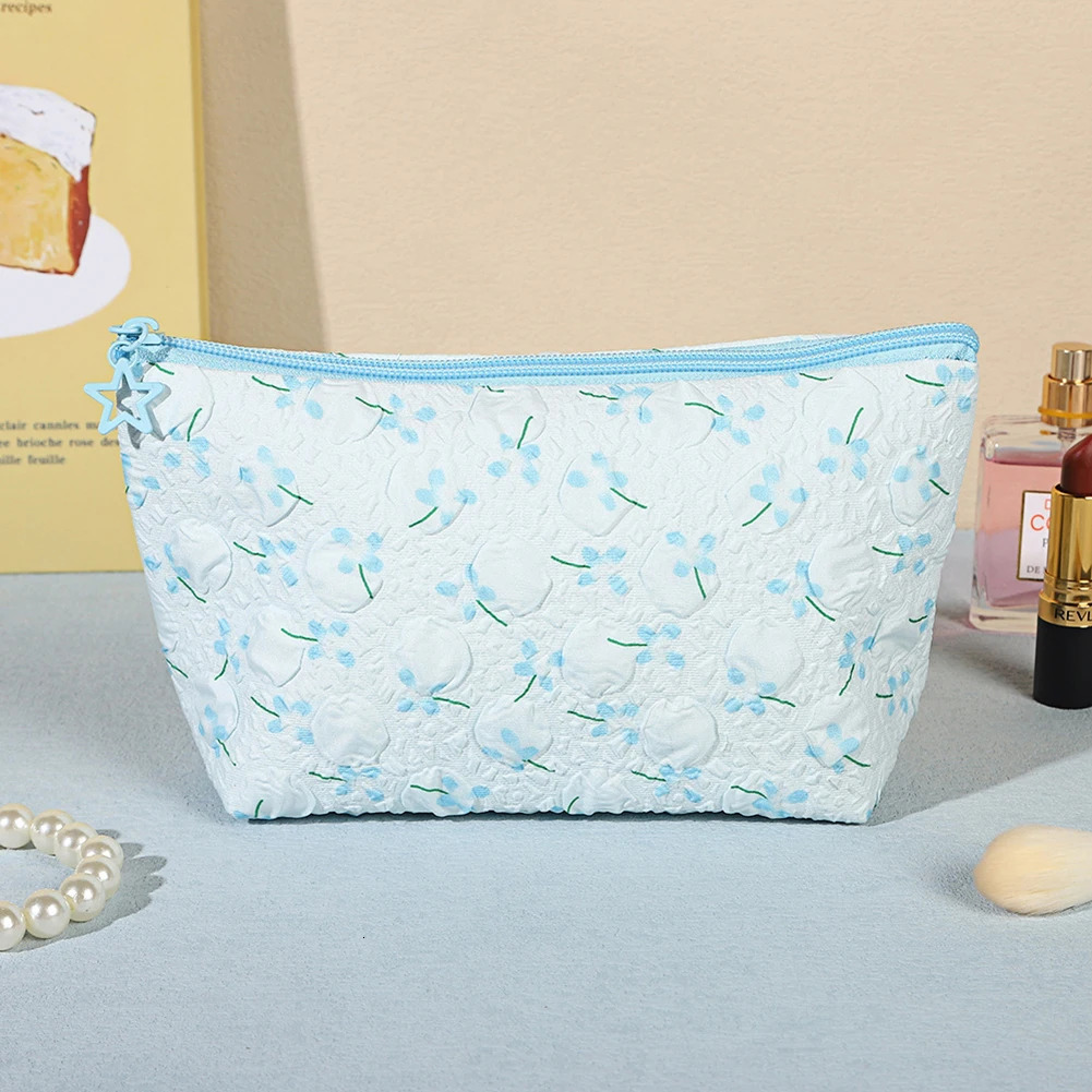 3Pcs Floral Makeup Bag Makeup Storage Bag Large Capacity Cosmetic Holder Bag Aesthetic Portable Cosmetic Pouch Soft Toiletry Bag 241212