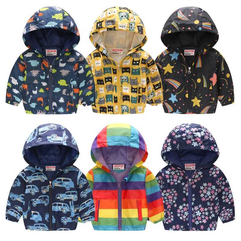 Fashion Boys Jacket Spring Autumn Summer Casual Kids Windbreaker Coats For Girls Hooded Outwear 2 3 4 5 6 Year Children ClothingXJ241214