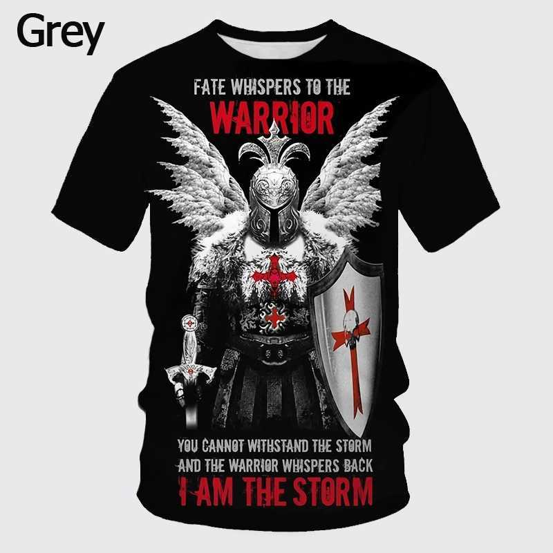 New Arrival Knights Templar Print 3d T-shirt Female Personality Sacred Cross Pattern Tshirt Mens Casual Outdoor Breathable Tops W241216
