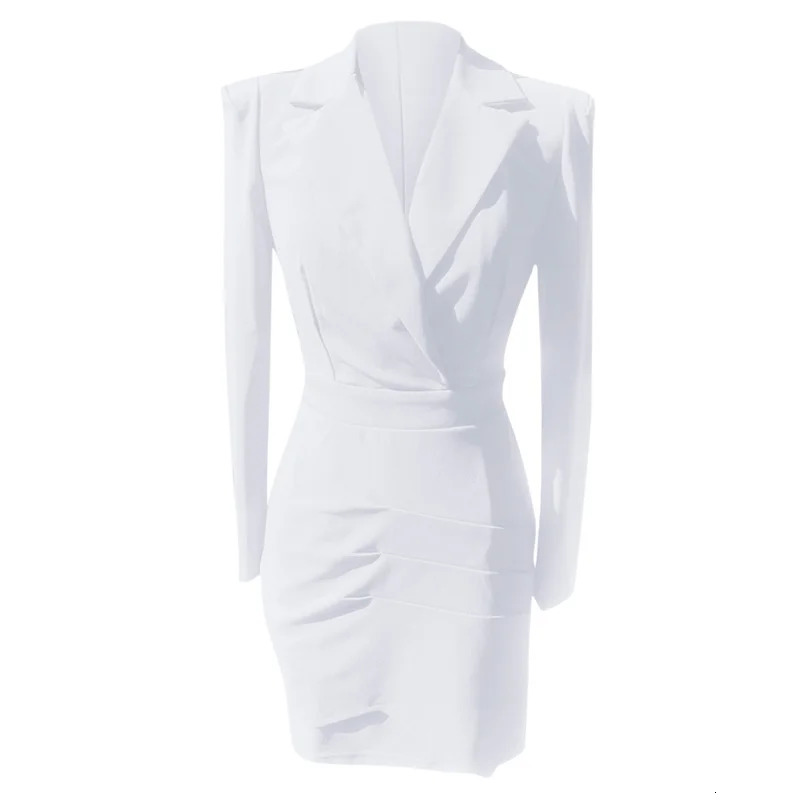 Womens Elegant Lapel Blazer Dress Suit Jacket Female Casual Long Sleeve Solid Mini Dresses Korean Versions Sexy Spring Autumn 241214