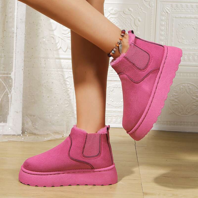 2024 Winter Plush Warm Snow Casual Non Slip Suede Thick Bottom comfort Women's Short Boots Plus size 36-44