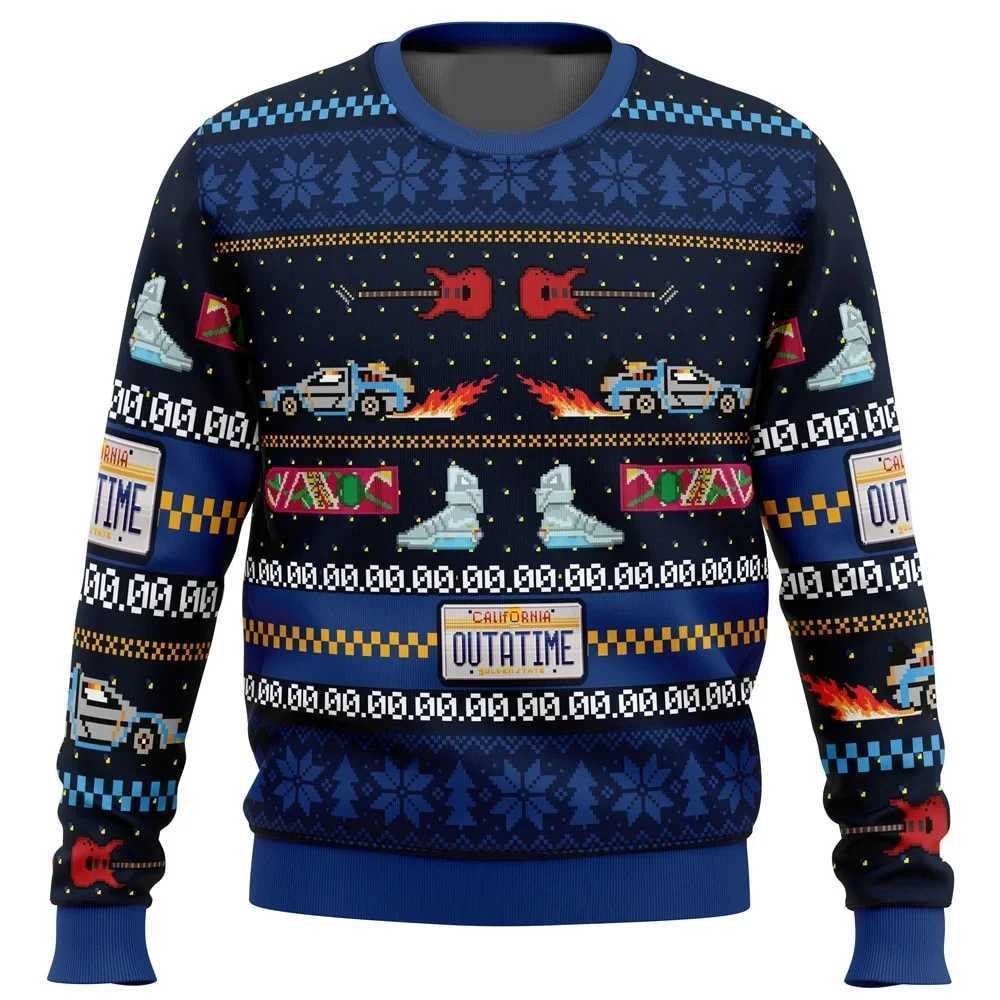 2024 New Style Back To The Future Ugly Christmas Sweater Cartoon Anime Women Men Pullover Tops Fashion Couple SweaterXJ241216
