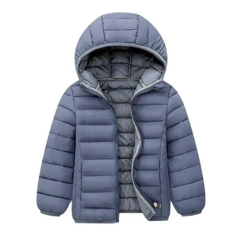 6-14 Years Boys Lightweight Down Jacket Children Girl Winter Autumn Cotton Coat Warm Hooded Outerwear Teen Sports Casual ClothesXJ241214