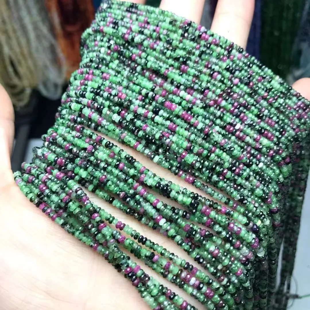 Natural Ruby Zoisite Cutting Loose Beads Semi finished DIY Jewelry Accessories 1x25mm 241212