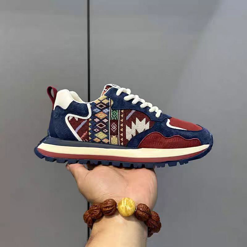 Men Sports Fashion Print Designer Shoes Casual Style Versatile Low-top Comfort Flat Bottom Trainer Sneakers Triple Black Red Blue Free shipping a1cb 4