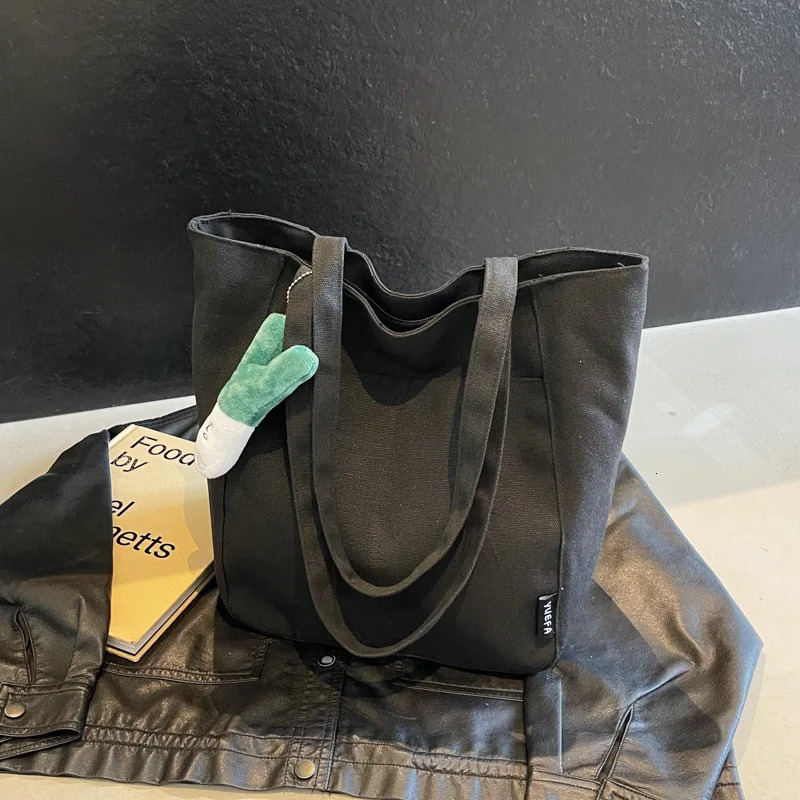 New Canvas Women leisure s Large Capacity Fashionable Multi functional Simple Shoulder trend Texture Commuter Designer Handbag Trendy Shoulder Bag