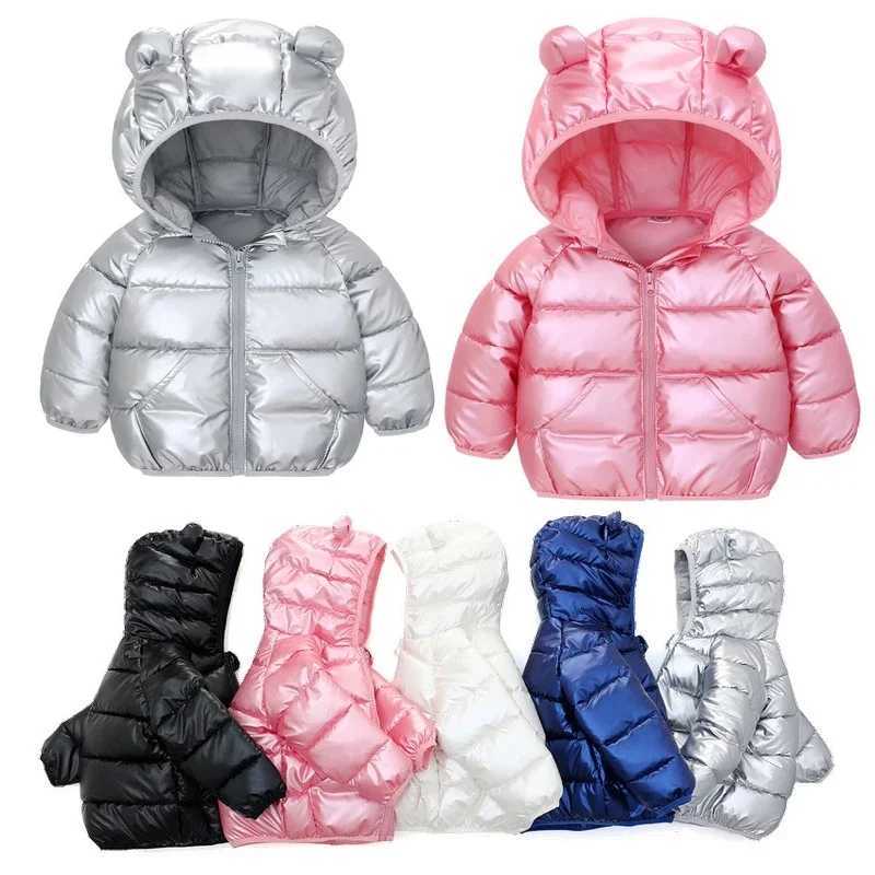 Autumn Winter Baby Girls Boys Jacket Children Cute Ears Hooded Down Coat Toddler Long Sleeve Clothes Kids Windproof OuterwearXJ241214