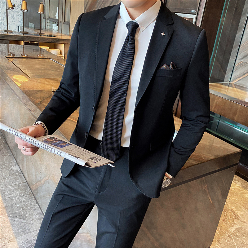 L1216Men's two-piece suit, business suit, formal suit, Korean style, slim fit