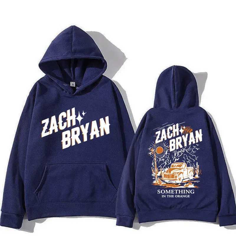 Zack Bryan Country Music Orange Hoodie Fashionable Harajuku Retro Casual Song Set Long Sleve Strtwear Unisex X241216