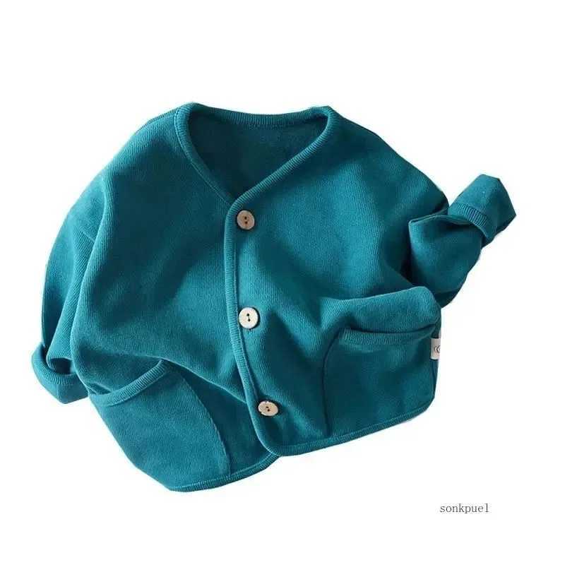 Fashion Korean Childrens Coat Long Sleeve Cardigan Autumn Baby Boys Girls Cotton Casual Top Coats Jacket SpringXJ241214
