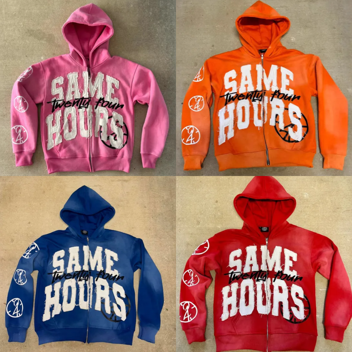 Hip-hop Trendy Streetwear Y2K Harajuku American Retro Letter Print Zipper Hoodie Men's Punk Casual Colorful Oversized Sweatshirt