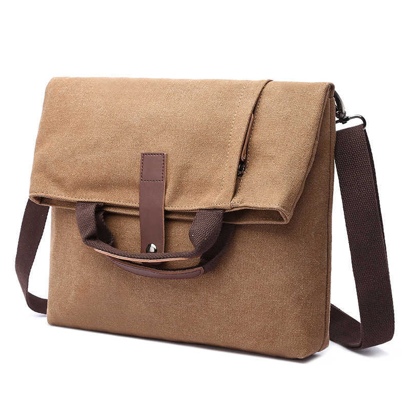 men's messenger bag leisure shoulder bag men's fashion anti-theft canvas diagonal bag solid color shoulder bag 241215