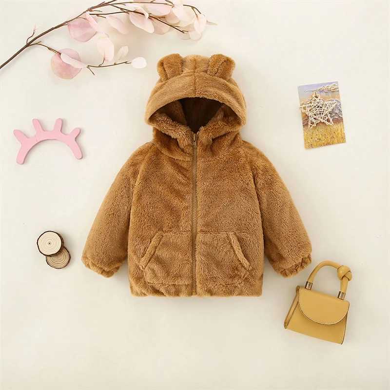 (9 Months -3 Years Old) New Pink Long Sleeved Baby Girl Coat For Autumn And Winter Simple Sle Warm ChildrenS ClothingXJ241214