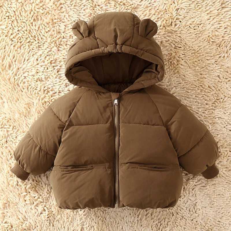 Kids Winter Down Jacket New Snow Wear Coats Thicken Warm Girls Boys Cotton Clothes Chidlren Hooded Parkas 1-6 YearsXJ241214