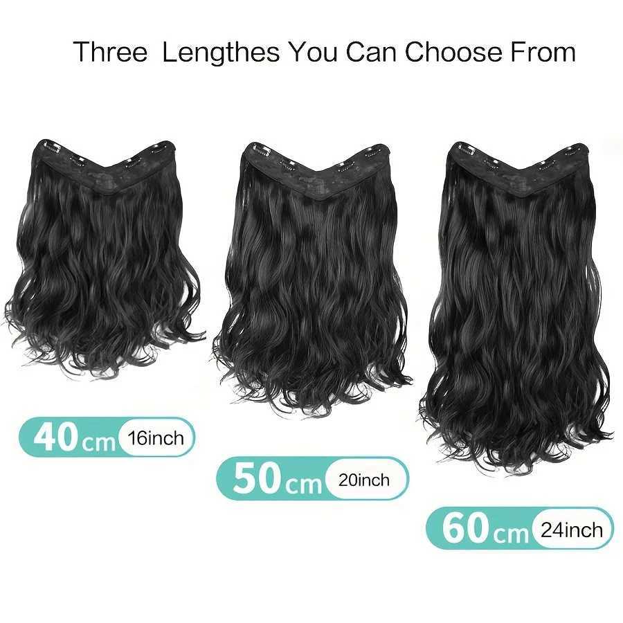 Synthetic Long Wavy U-shaped Clip In Hair Extensions 16Inch/20Inch/24inch Clip On Hair Extensions For Women Hair AccessoriesXJ241216