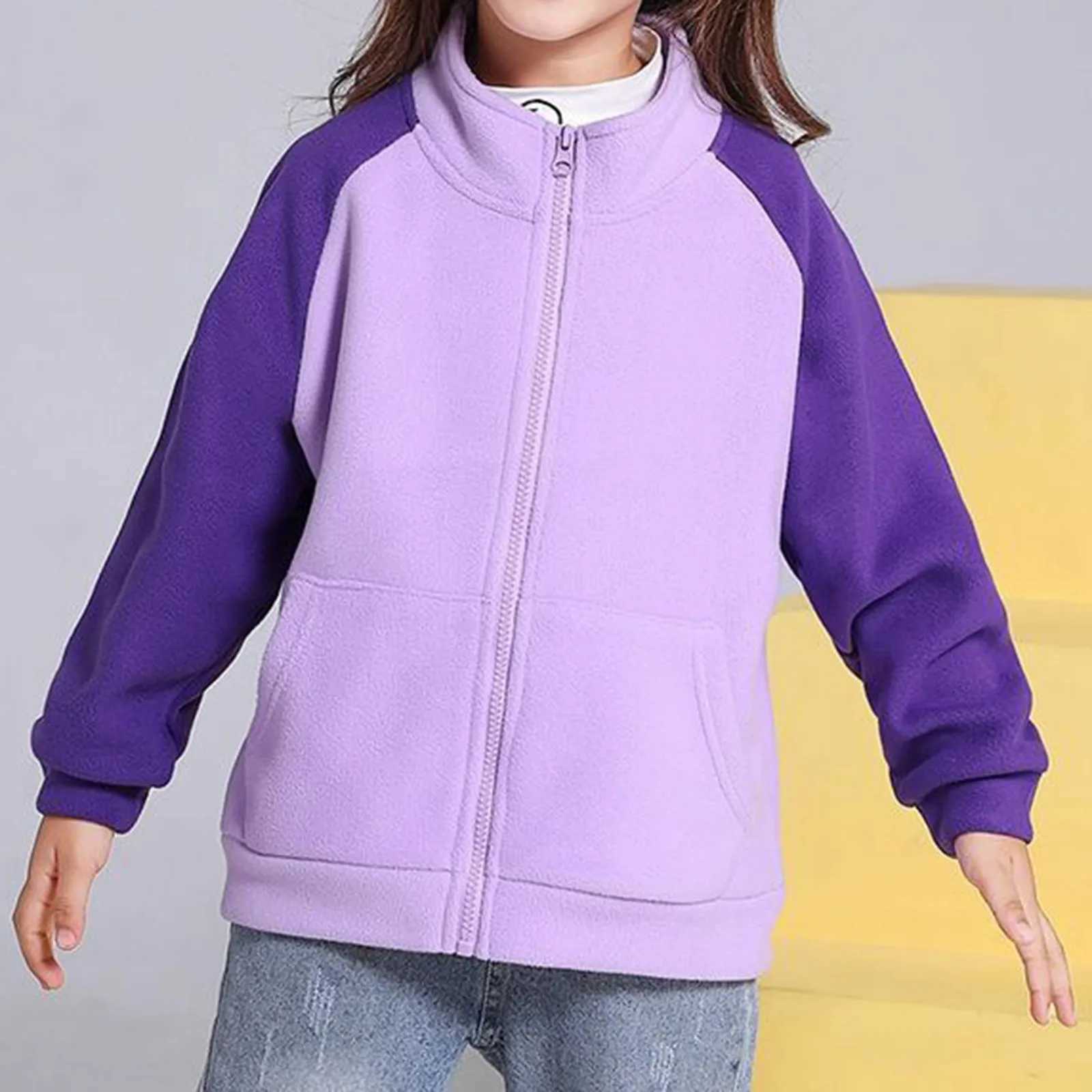 Girls Size 5 Clothes Kids Boys Girls Full Zip Polar Fleece Jacket Toddler Coat Long Sleeve Big Girls ShirtsXJ241214