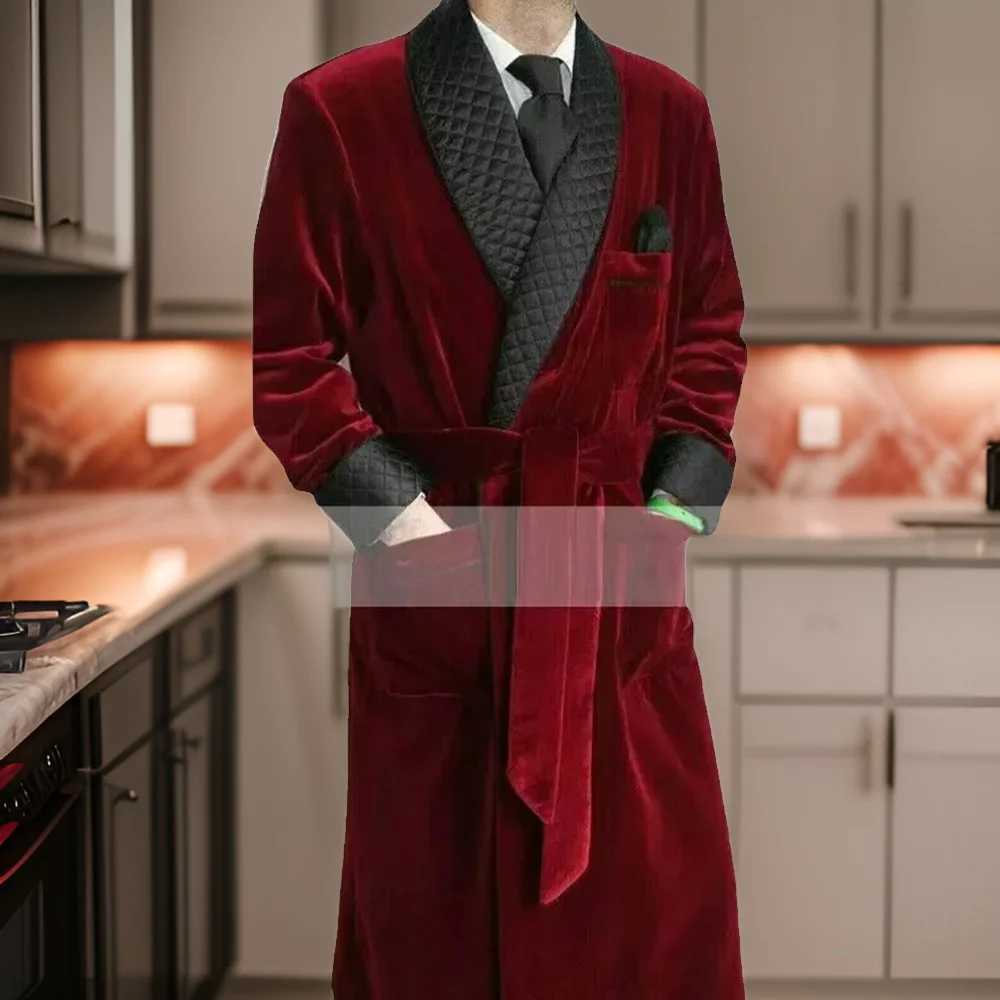 Velvet Long Men Suit Smoking Jacket Costume Groom Tuxedos Shawl Lapel Wedding Terno Slim Fit Blazer Jacket Pc 2024 New Arrival W241216
