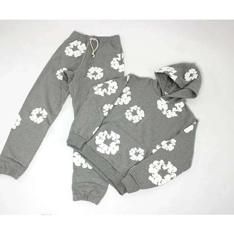 Trendy Casual Loose Sudadera Pullover Y2k Hip Hop Graphic Foaming Print Men Women Streetwear Fashion Hoodie Pant Suit