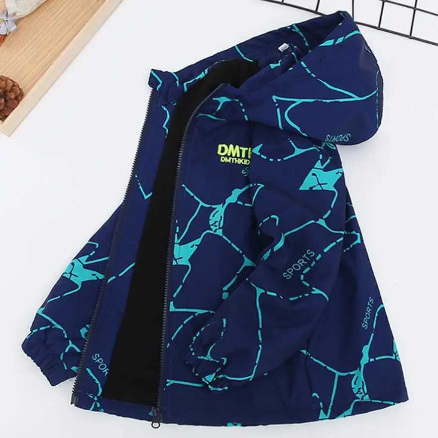 Boys Fashion Outdoor Jacket Thick Winter Waterproof Jackets For Kids Warm Clothes Autumn Boys Windbreaker Hooded CoatXJ241214