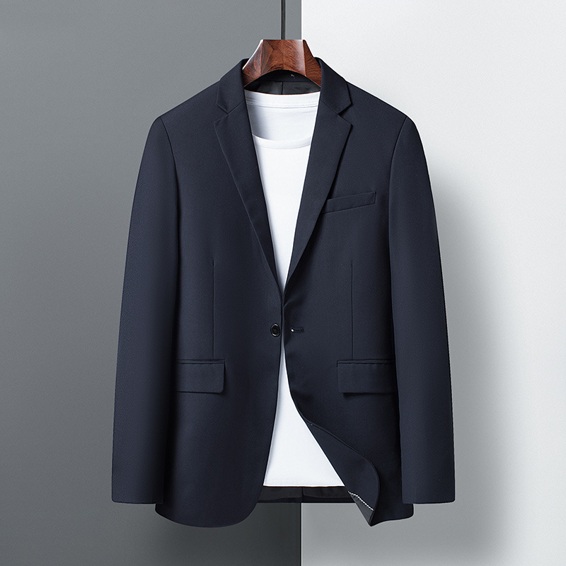 T1216Men's Korean style slim fit three piece suit white collar work suit