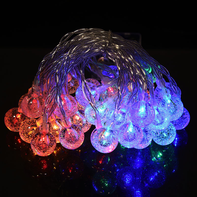Colorful LED Bubble Ball String Lights - 2.3cm Dia, Ideal for Holiday Decorations and Campouts
