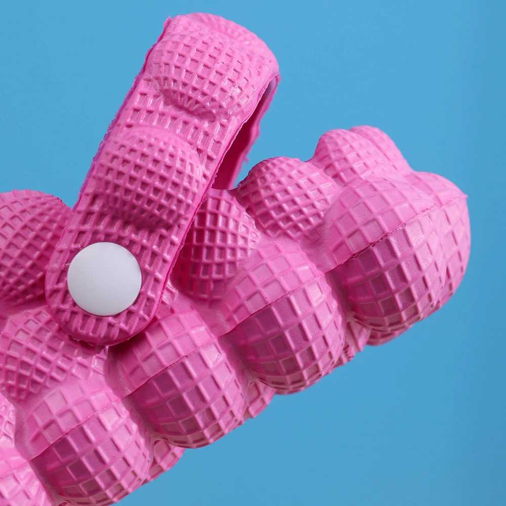 Slipper New childrens family slippers cute bubble ball sandals summer outdoor fashionable beach shoes J241214