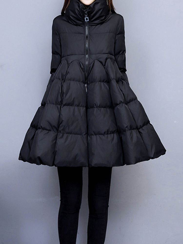 Elegant Cotton Coat Korean Style Stand Collar Zipper Design A-E Bottom Womne's Coats Winter New Clothing 25Z1038