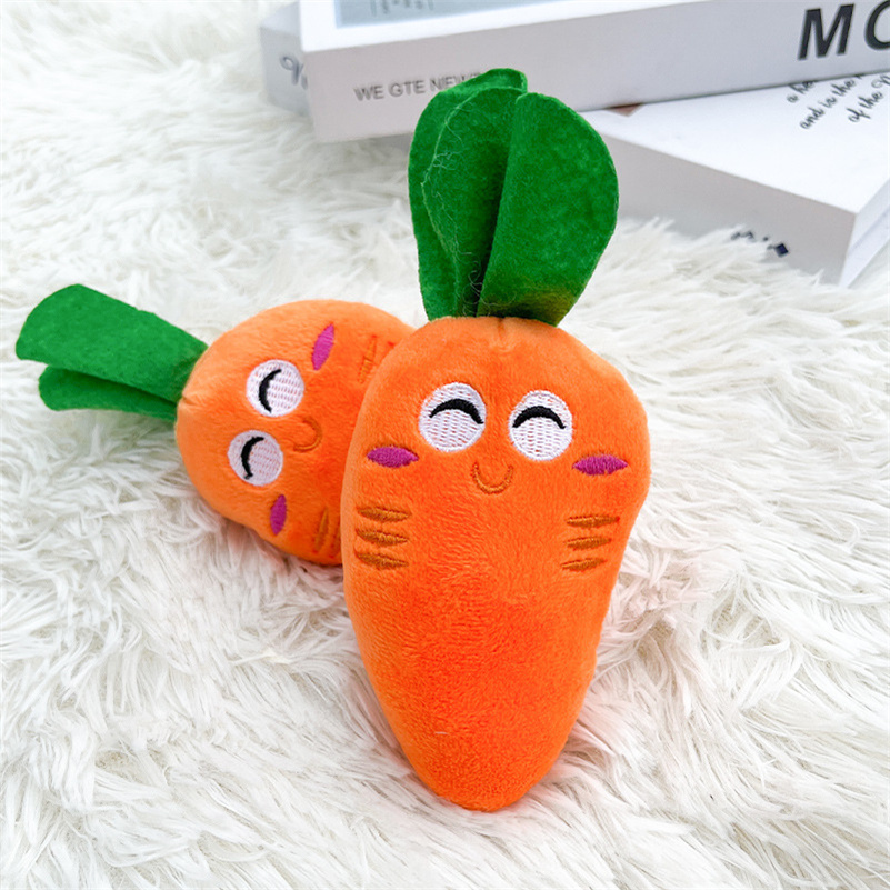 Soft Cute Carrot Chew Squeaker Sound Pet Puppy Supplies Plush Dog and Cat Toys with Squeaks Free shipping