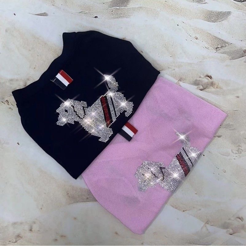 Sparkling Rhinestone Pattern Dog Sweater, Ice Hemp Material for Ultimate Comfort and Style, Versatile Pets Clothing for All Seasons, Suitable for Pupp