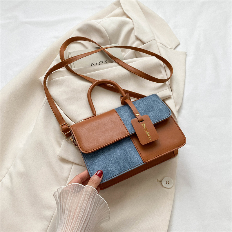 2025 new Free shipping designer bags for womens black white brown pink Fashion splicing texture diagonal cross bag