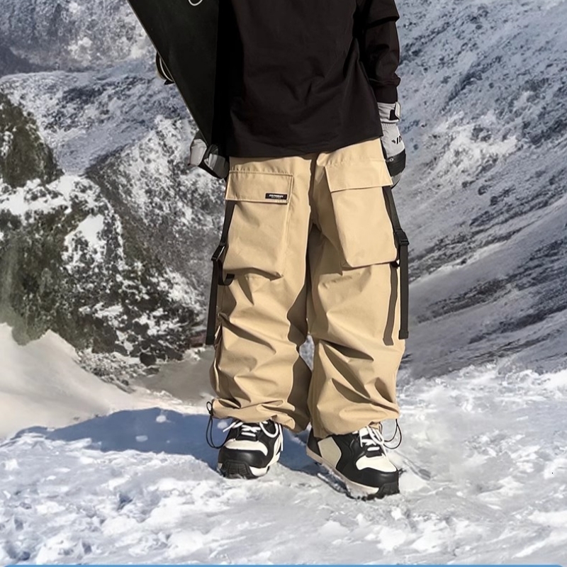 KEEPMONEY Men And Women's Oversized Ski Pants Waterproof Breathable Thermal Fleece Ing Snowboard Warm Winter 3L Fabric