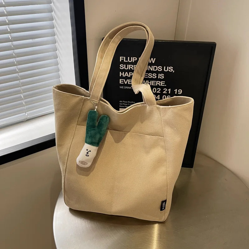 New Canvas Women leisure s Large Capacity Fashionable Multi functional Simple Shoulder trend Texture Commuter Designer Handbag Trendy Shoulder Bag