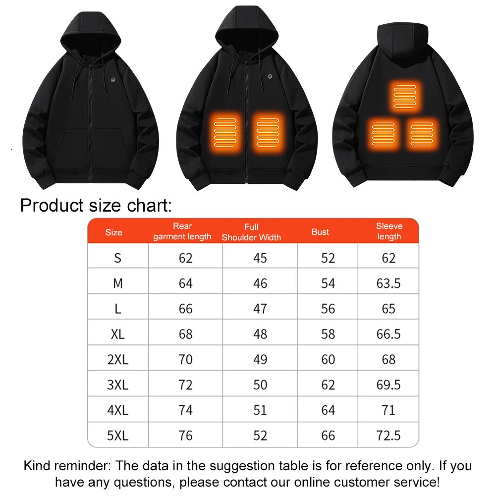 Outdoor Electric USB Heating Sweaters Hoodies Men Winter Warm Heated Clothes Charging Heat Jacket Sportswear M-3XL 241214