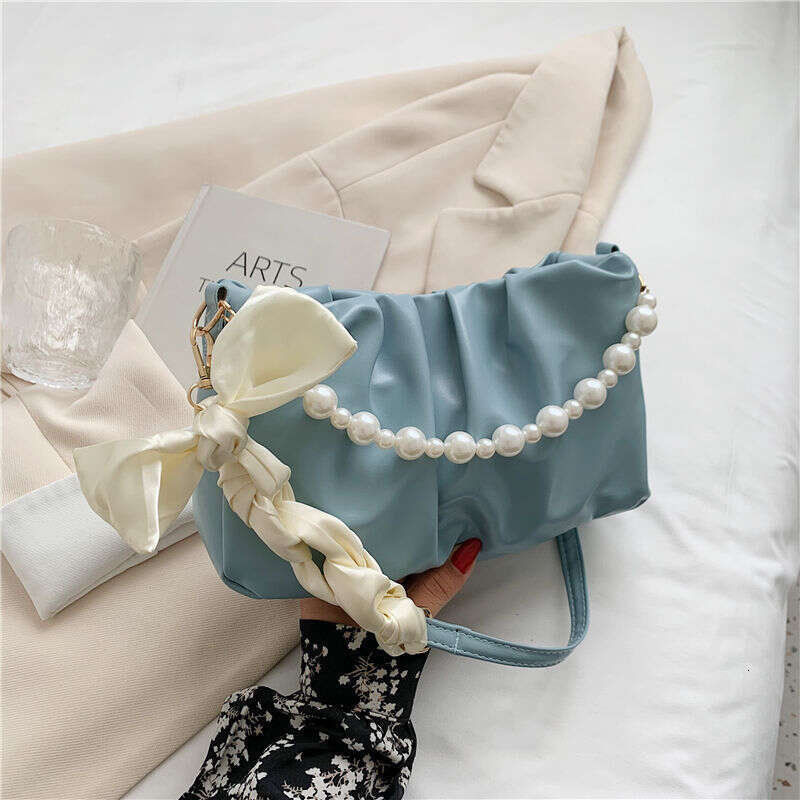 Premium Pearl Pleated Cloud Underarm Niche Bag, New Summer Versatile Single Shoulder Handbag