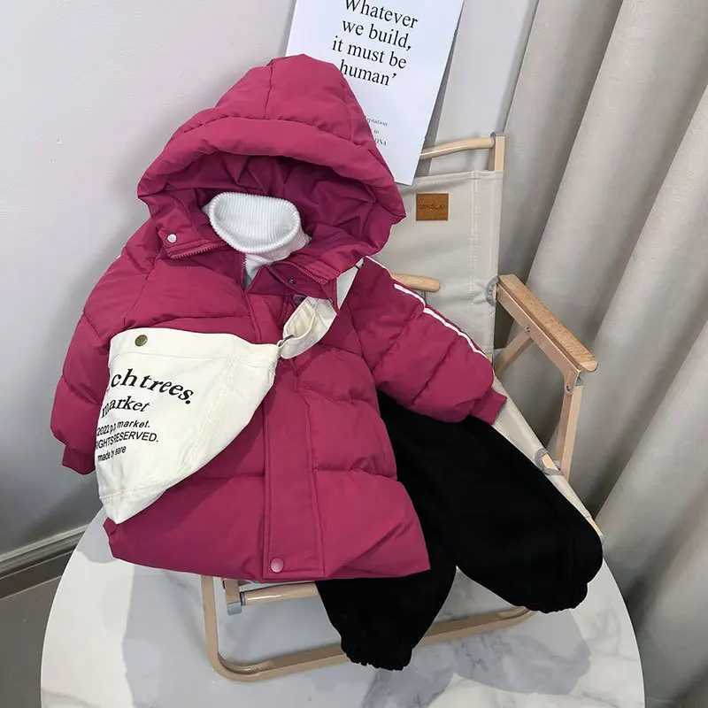 Kids Parka Thicken Warm Long Jackets Toddler Kids Outerwear Outwear Clothes Solid color Winter Down Cotton Childrens 3-10YXJ241214