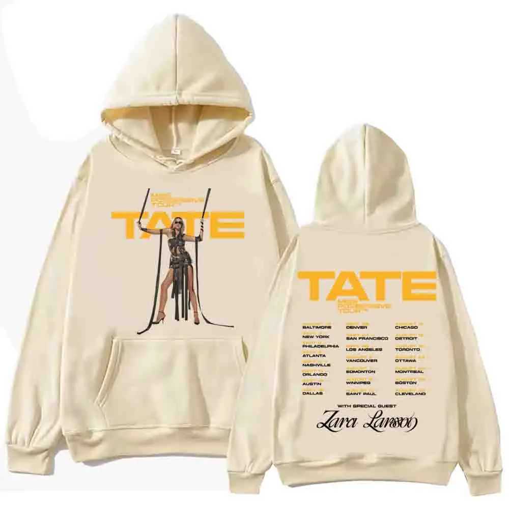 Miss Tate McRae holds the 2025 Hoodie Harajuku Hip Hop Pullover Tops Popular Music Sweatshirt Fans Gift world tour X241216