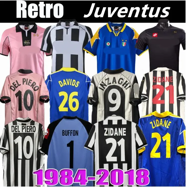 Juventus Retro DEL PIERO Conte soccer jerseys Buffon PIRLO INZAGHI 84 85 94 95 96 97 98 99 02 03 04 05 11 12 15 16 ZIDANE Ancient maillot DAVIDS Conte shirts