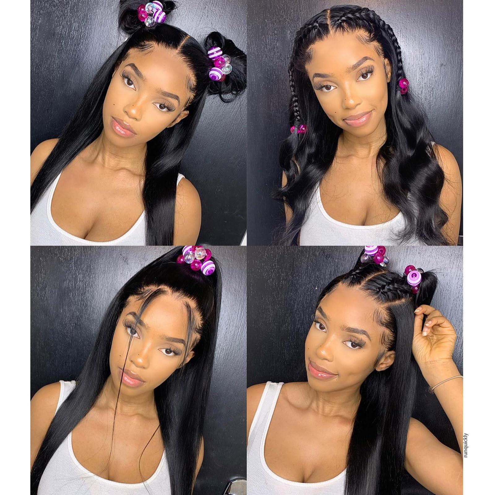 13*4 Lace Front Synthetic Wig 32inch Long Natural Straight wigs For Black Women Ombre Blonde Gold Grey heat-resistant fiber Look Like Human Hair
