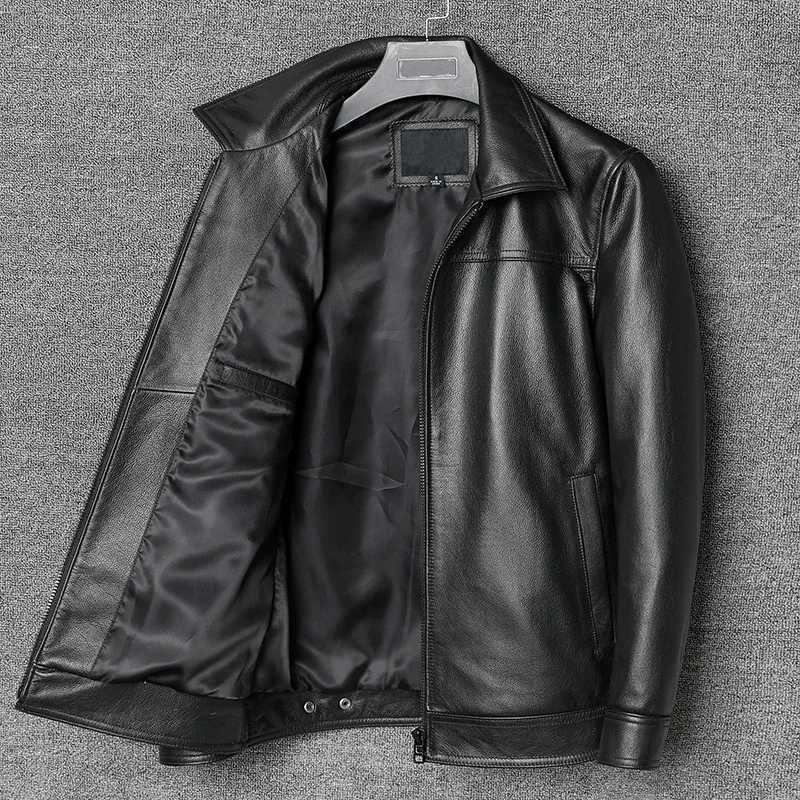 2024 New Man Cowhide Jacket Mens Genuine Leather Casual Jackets Real Natural Leather Coat Spring and Autumn Clothes Size S-5XL W241216