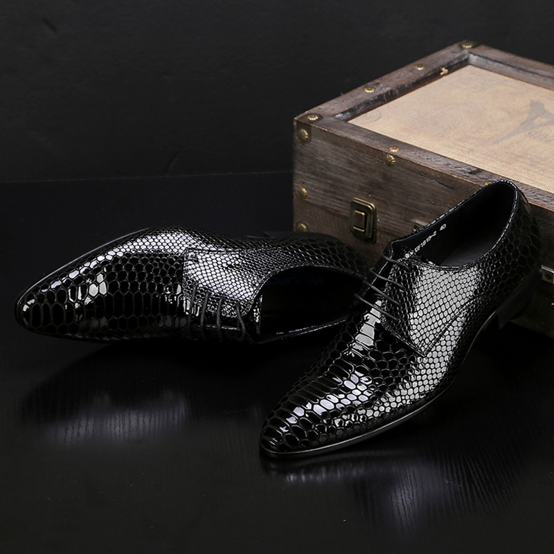 Autumn Male Trend Tip Serpentine Cowhide Formal Wear Leather Man Frenulum Ventilation Popular Men's Wedding Shoes